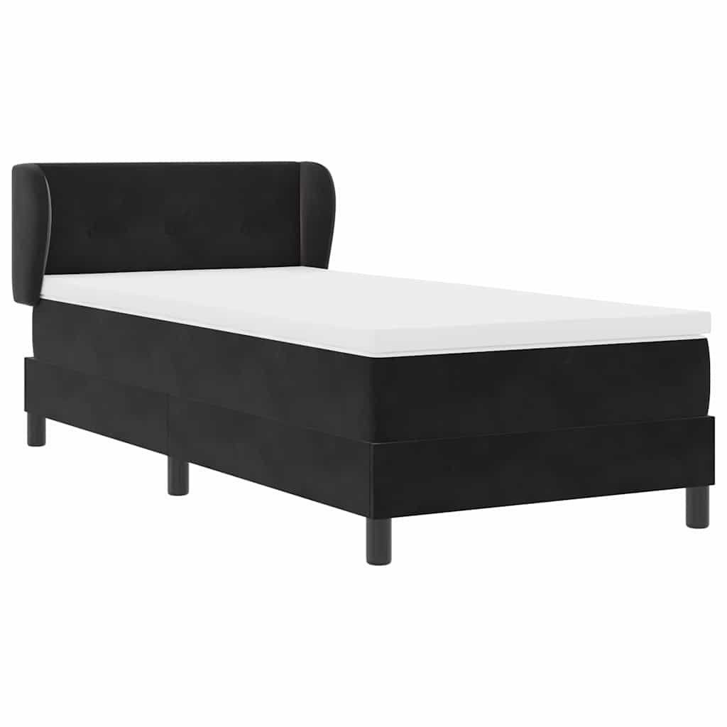 Box Spring-seng Med Madras Mørkegrå 80x200 Cm Fløjl Sort - Billede 7