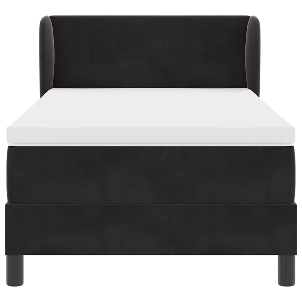 Box Spring-seng Med Madras Mørkegrå 80x200 Cm Fløjl Sort - Billede 8