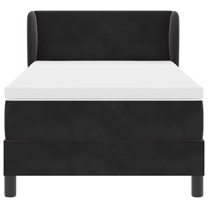 Box Spring-seng Med Madras Mørkegrå 80x200 Cm Fløjl Sort - Billede 8