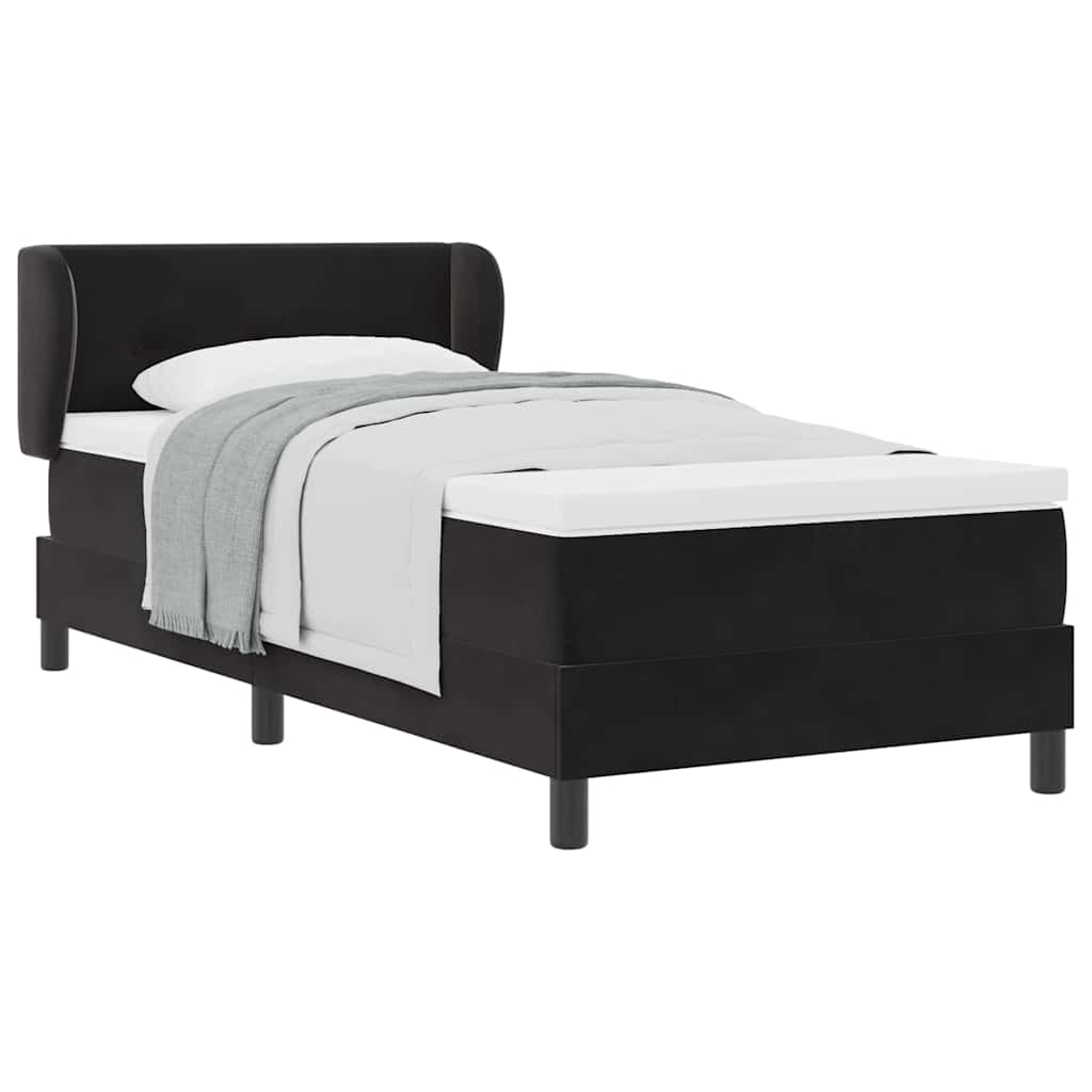 Box Spring-seng Med Madras Mørkegrå 80x200 Cm Fløjl Sort - Billede 3