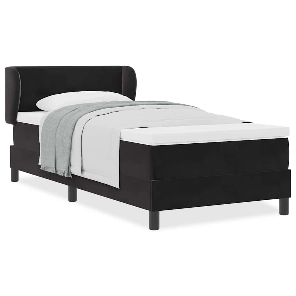 Box Spring-seng Med Madras Mørkegrå 80x200 Cm Fløjl Sort - Billede 4
