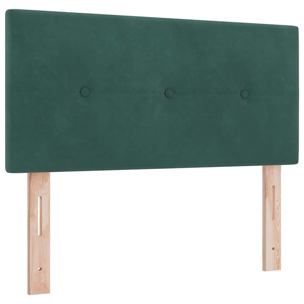 Box Spring-seng Med Madras Mørkegrå 80x200 Cm Fløjl Mørkegrøn - Billede 6