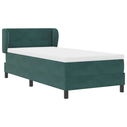 Box Spring-seng Med Madras Mørkegrå 80x200 Cm Fløjl Mørkegrøn - Billede 7