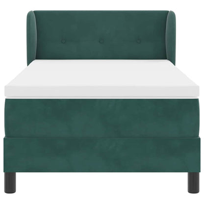 Box Spring-seng Med Madras Mørkegrå 80x200 Cm Fløjl Mørkegrøn - Billede 8