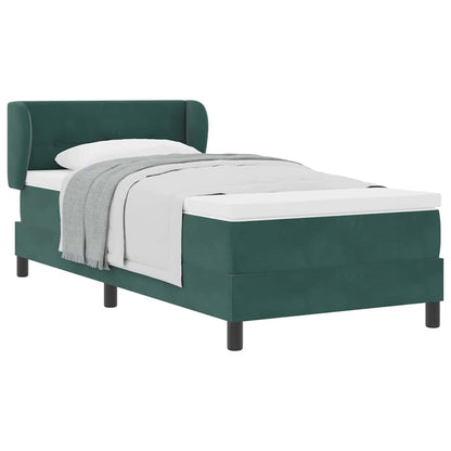 Box Spring-seng Med Madras Mørkegrå 80x200 Cm Fløjl Mørkegrøn - Billede 3
