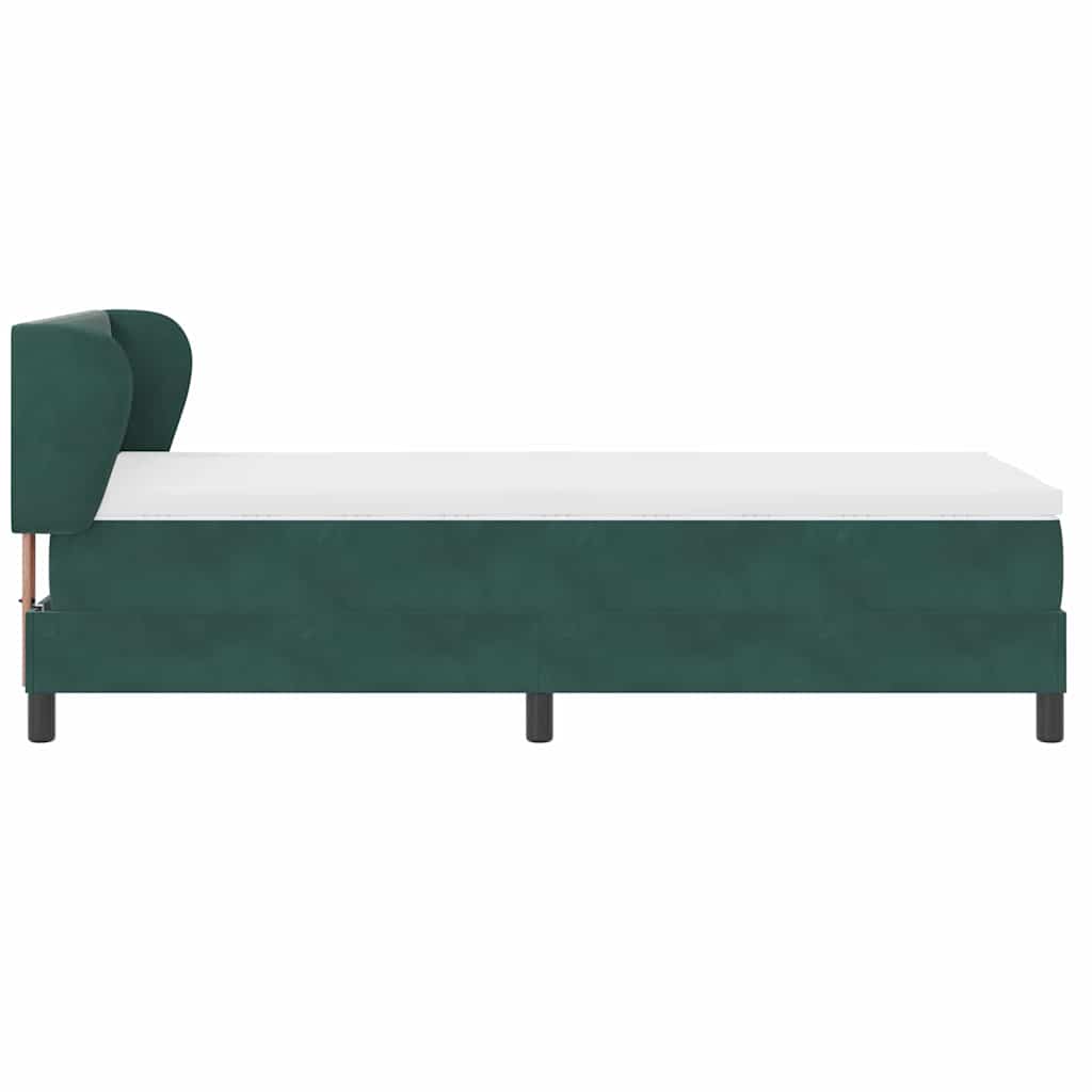 Box Spring-seng Med Madras Mørkegrå 80x200 Cm Fløjl Mørkegrøn - Billede 9
