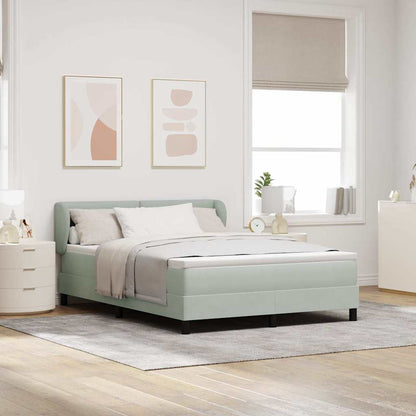 Box Spring-seng Med Madras Mørkegrå 80x200 Cm Fløjl Lysegrå - Hovedbillede