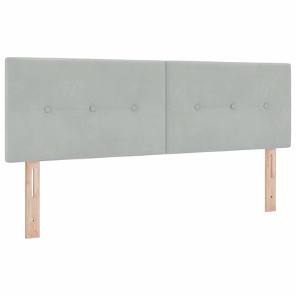 Box Spring-seng Med Madras Mørkegrå 80x200 Cm Fløjl Lysegrå - Billede 5