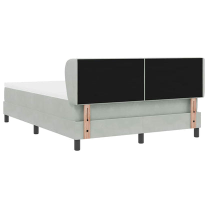 Box Spring-seng Med Madras Mørkegrå 80x200 Cm Fløjl Lysegrå - Billede 9