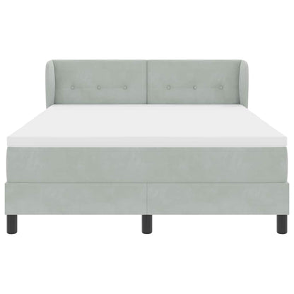 Box Spring-seng Med Madras Mørkegrå 80x200 Cm Fløjl Lysegrå - Billede 7