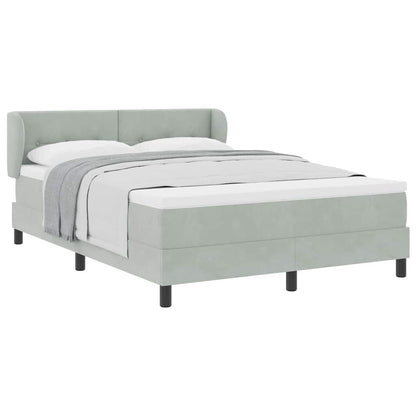 Box Spring-seng Med Madras Mørkegrå 80x200 Cm Fløjl Lysegrå - Billede 3
