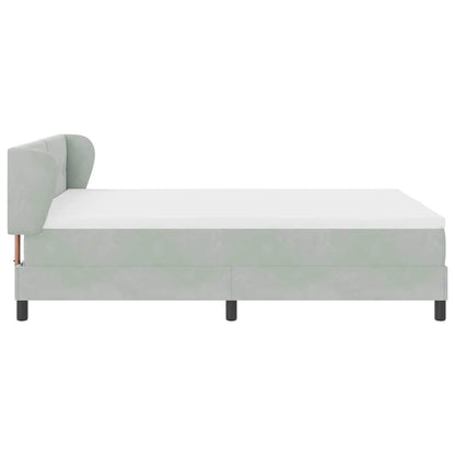 Box Spring-seng Med Madras Mørkegrå 80x200 Cm Fløjl Lysegrå - Billede 8