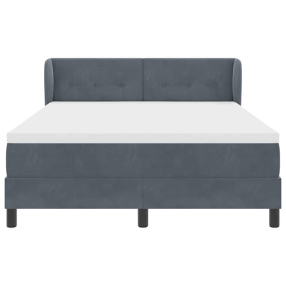 Box Spring-seng Med Madras Mørkegrå 80x200 Cm Fløjl Mørkegrå - Billede 7