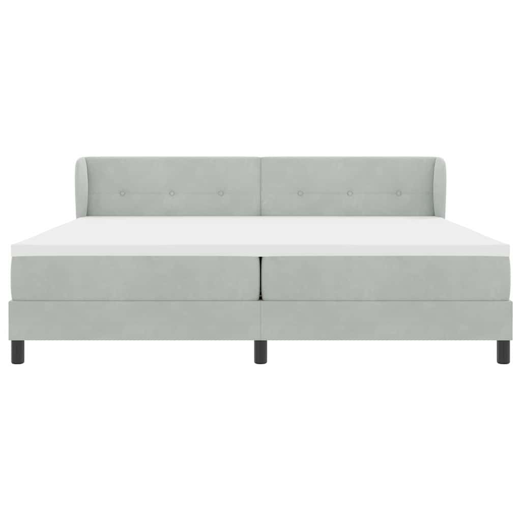 Box Spring-seng Med Madras Mørkegrå 80x200 Cm Fløjl Lysegrå - Billede 8