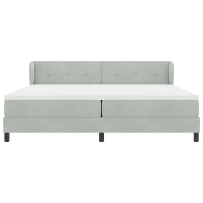 Box Spring-seng Med Madras Mørkegrå 80x200 Cm Fløjl Lysegrå - Billede 8