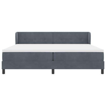 Box Spring-seng Med Madras Mørkegrå 80x200 Cm Fløjl Mørkegrå - Billede 8