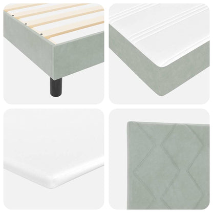 Box Spring-seng Med Madras Mørkegrå 80x200 Cm Fløjl Lysegrå - Billede 12