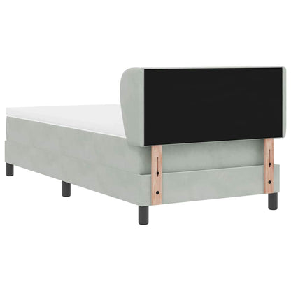 Box Spring-seng Med Madras Mørkegrå 80x200 Cm Fløjl Lysegrå - Billede 10