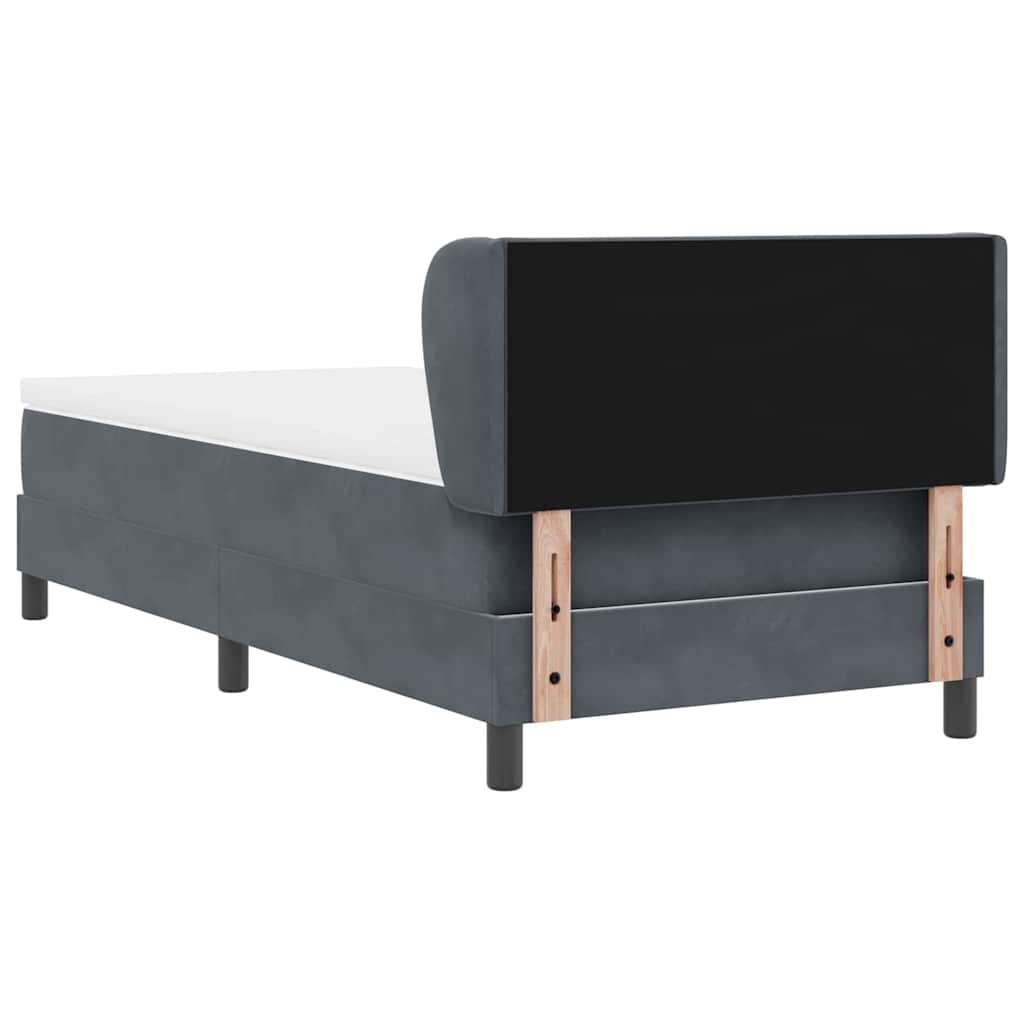 Box Spring-seng Med Madras Mørkegrå 80x200 Cm Fløjl Mørkegrå - Billede 10