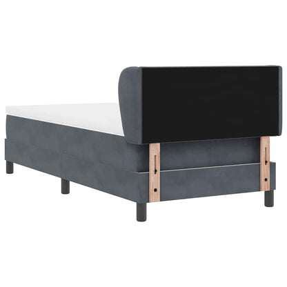 Box Spring-seng Med Madras Mørkegrå 80x200 Cm Fløjl Mørkegrå - Billede 10