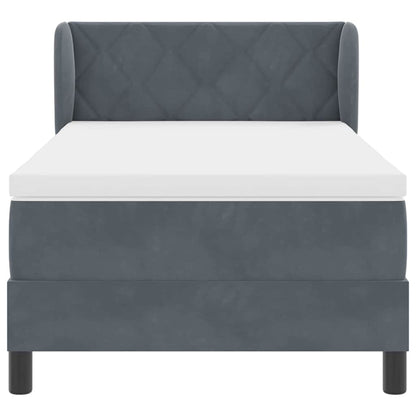 Box Spring-seng Med Madras Mørkegrå 80x200 Cm Fløjl Mørkegrå - Billede 8