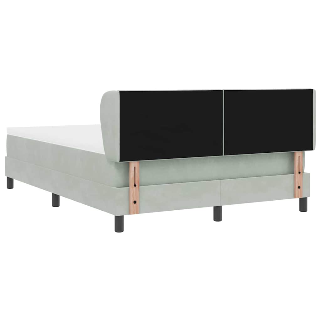 Box Spring-seng Med Madras Mørkegrå 80x200 Cm Fløjl Lysegrå - Billede 10