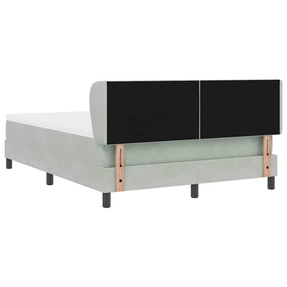 Box Spring-seng Med Madras Mørkegrå 80x200 Cm Fløjl Lysegrå - Billede 10