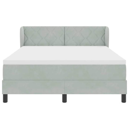 Box Spring-seng Med Madras Mørkegrå 80x200 Cm Fløjl Lysegrå - Billede 8