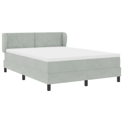 Box Spring-seng Med Madras Mørkegrå 80x200 Cm Fløjl Lysegrå - Billede 7