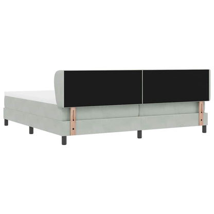 Box Spring-seng Med Madras Mørkegrå 80x200 Cm Fløjl Lysegrå - Billede 9