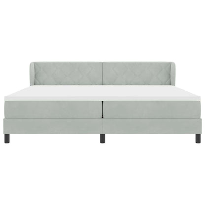 Box Spring-seng Med Madras Mørkegrå 80x200 Cm Fløjl Lysegrå - Billede 7