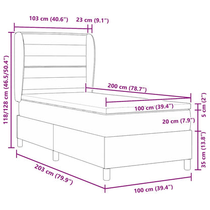 Box Spring Seng Med Madras Sort 100 X 200 Cm Stof - Billede 13