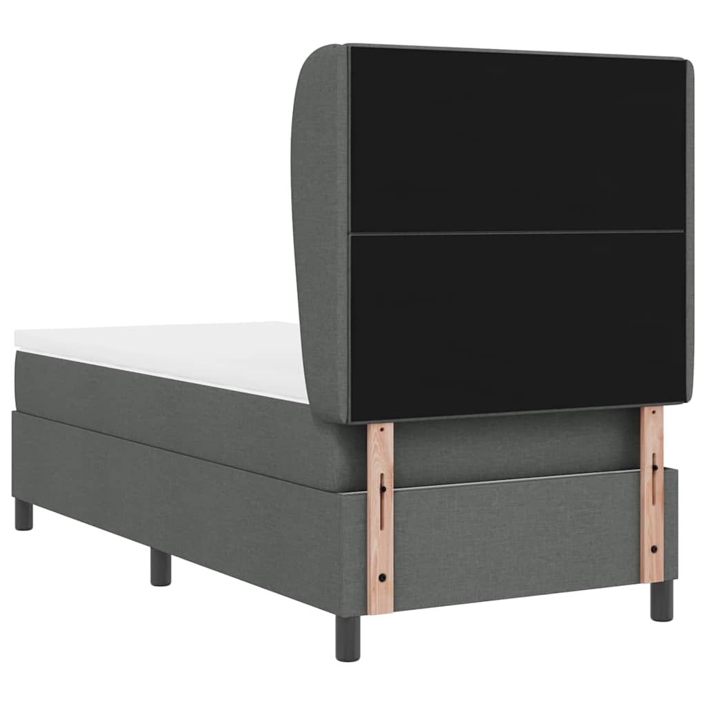 Box Spring Seng Med Madras Mørkegrå 100 X 200 Cm Stof - Billede 10