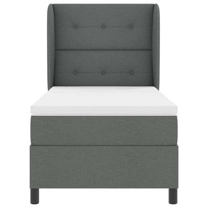 Box Spring Seng Med Madras Mørkegrå 100 X 200 Cm Stof - Billede 8