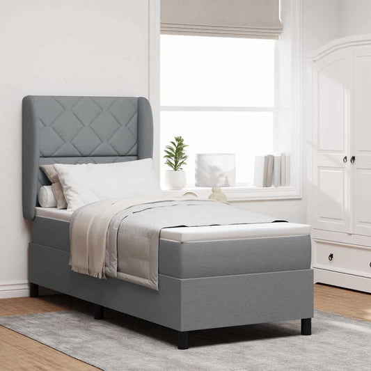 Box Spring Seng Med Hovedgærde Stof - Hovedbillede