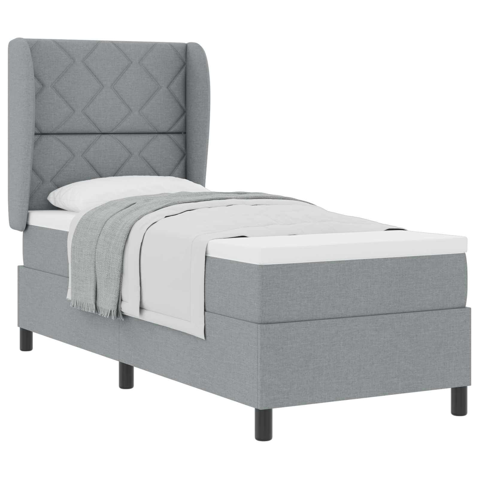 Box Spring Seng Med Hovedgærde Stof - Billede 2