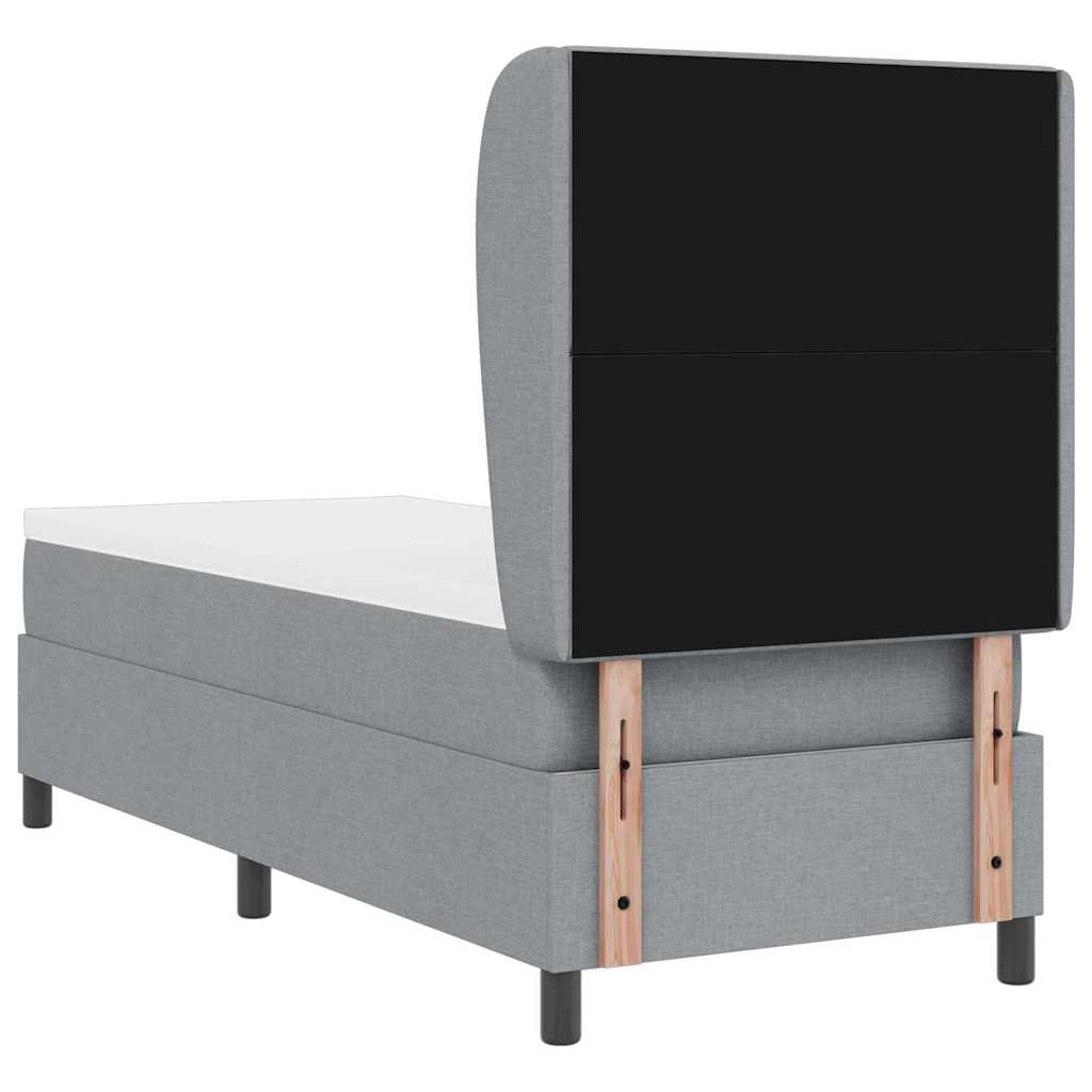 Box Spring Seng Med Madras Lysegrå 80 X 200 Cm Stof - Billede 10