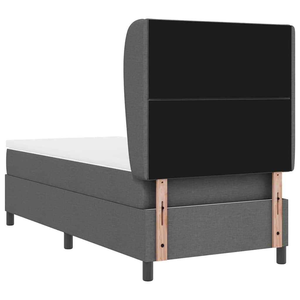 Box Spring Seng Med Madras Mørkegrå 90 X 190 Cm Stof - Billede 9