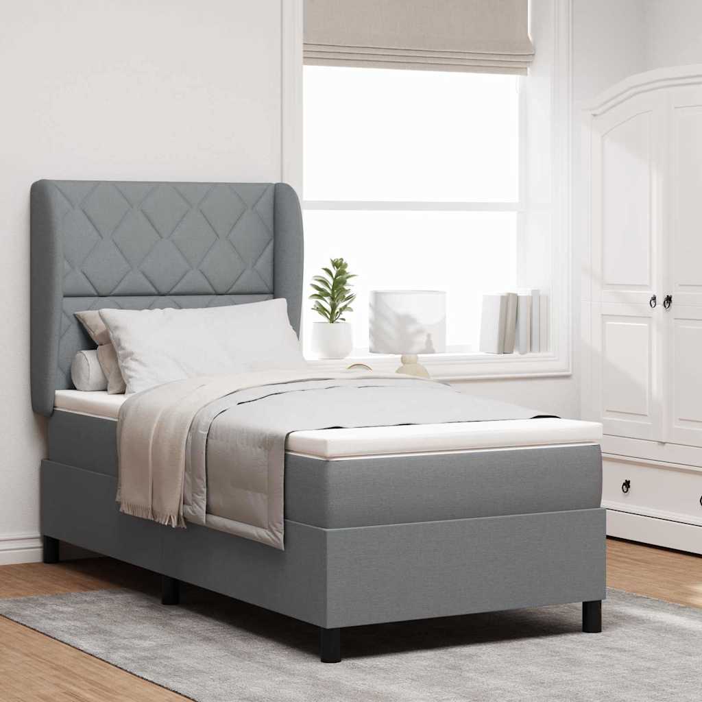 Box Spring Seng Med Hovedgærde Stof - Variant 3340613