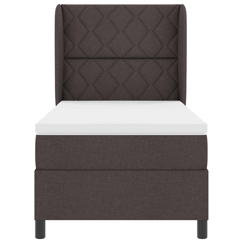 Box Spring Seng Med Madras Mørkebrun 100 X 200 Cm Stof - Billede 8