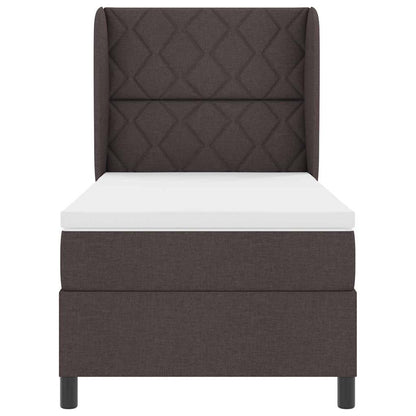 Box Spring Seng Med Madras Mørkebrun 100 X 200 Cm Stof - Billede 8