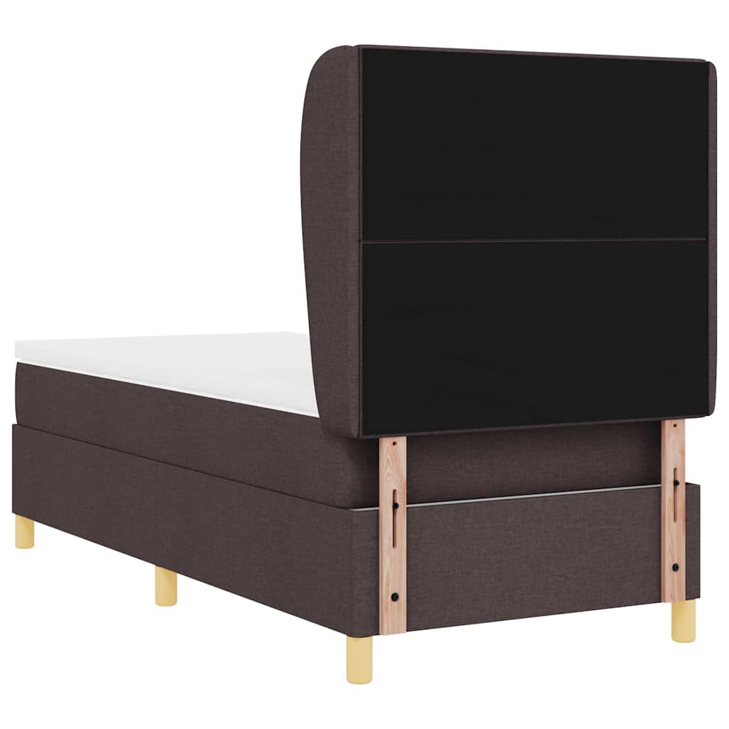 Boks-madras Seng Med Madras Mørkegrå 90x190 Cm Stof Mørkebrun - Billede 10