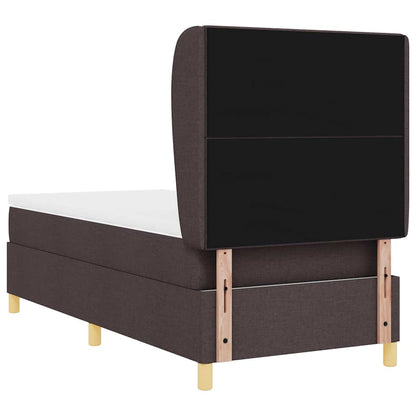 Boks-madras Seng Med Madras Mørkegrå 90x190 Cm Stof Mørkebrun - Billede 10