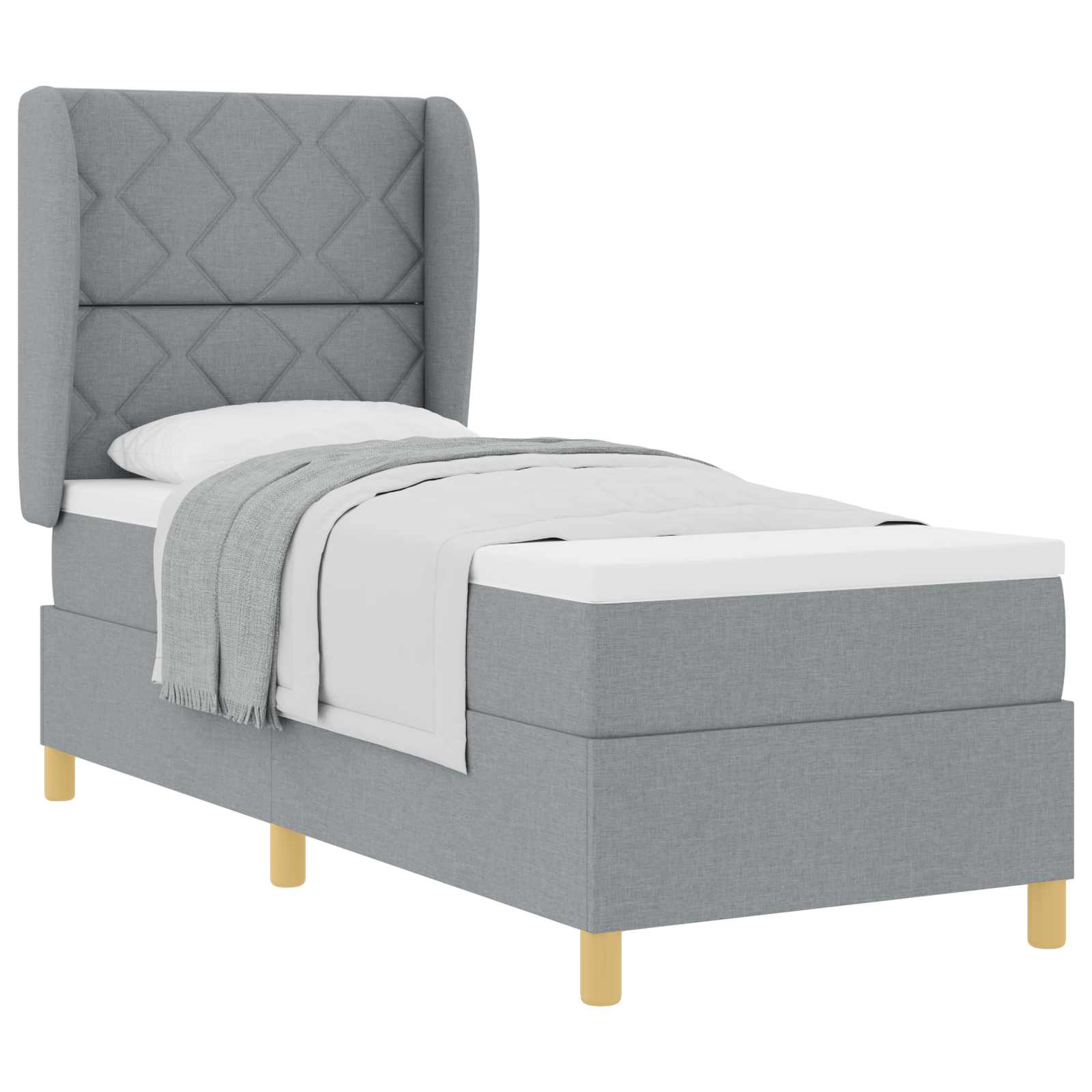Box Spring Seng Med Hovedgærde Stof - Billede 2