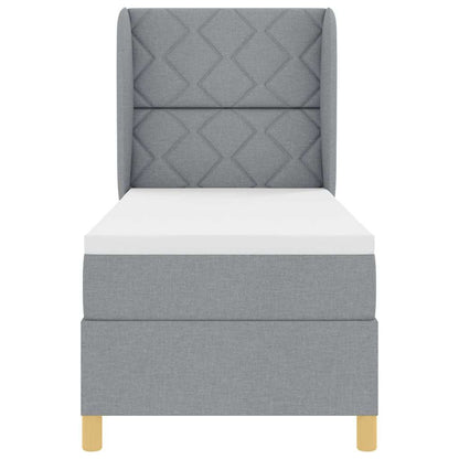 Boks-madras Seng Med Madras Mørkegrå 90x190 Cm Stof Lysegrå - Billede 8