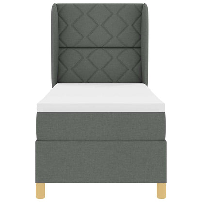 Boks-madras Seng Med Madras Mørkegrå 90x190 Cm Stof Mørkegrå - Billede 8