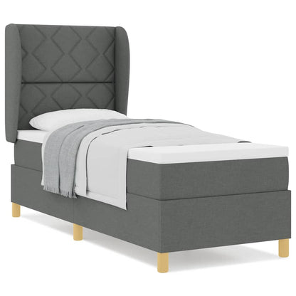 Boks-madras Seng Med Madras Mørkegrå 90x190 Cm Stof Mørkegrå - Billede 4