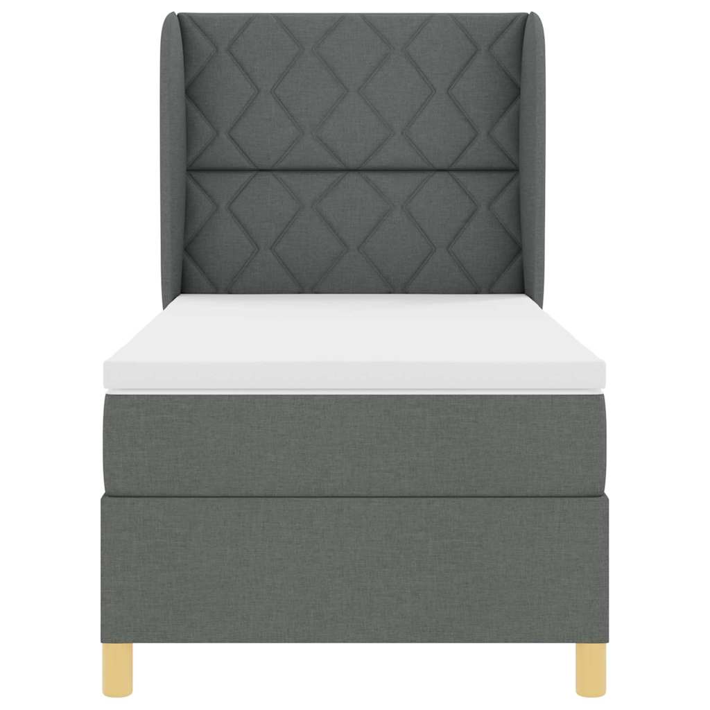 Boks-madras Seng Med Madras Mørkegrå 90x190 Cm Stof Mørkegrå - Billede 8