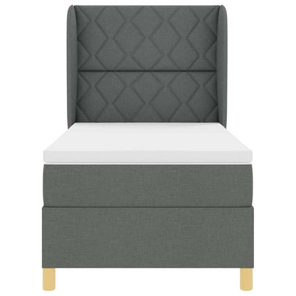 Boks-madras Seng Med Madras Mørkegrå 90x190 Cm Stof Mørkegrå - Billede 8