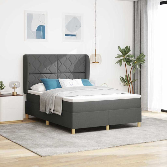 Boks-madras Seng Med Madras Mørkegrå 90x190 Cm Stof Mørkegrå - Hovedbillede